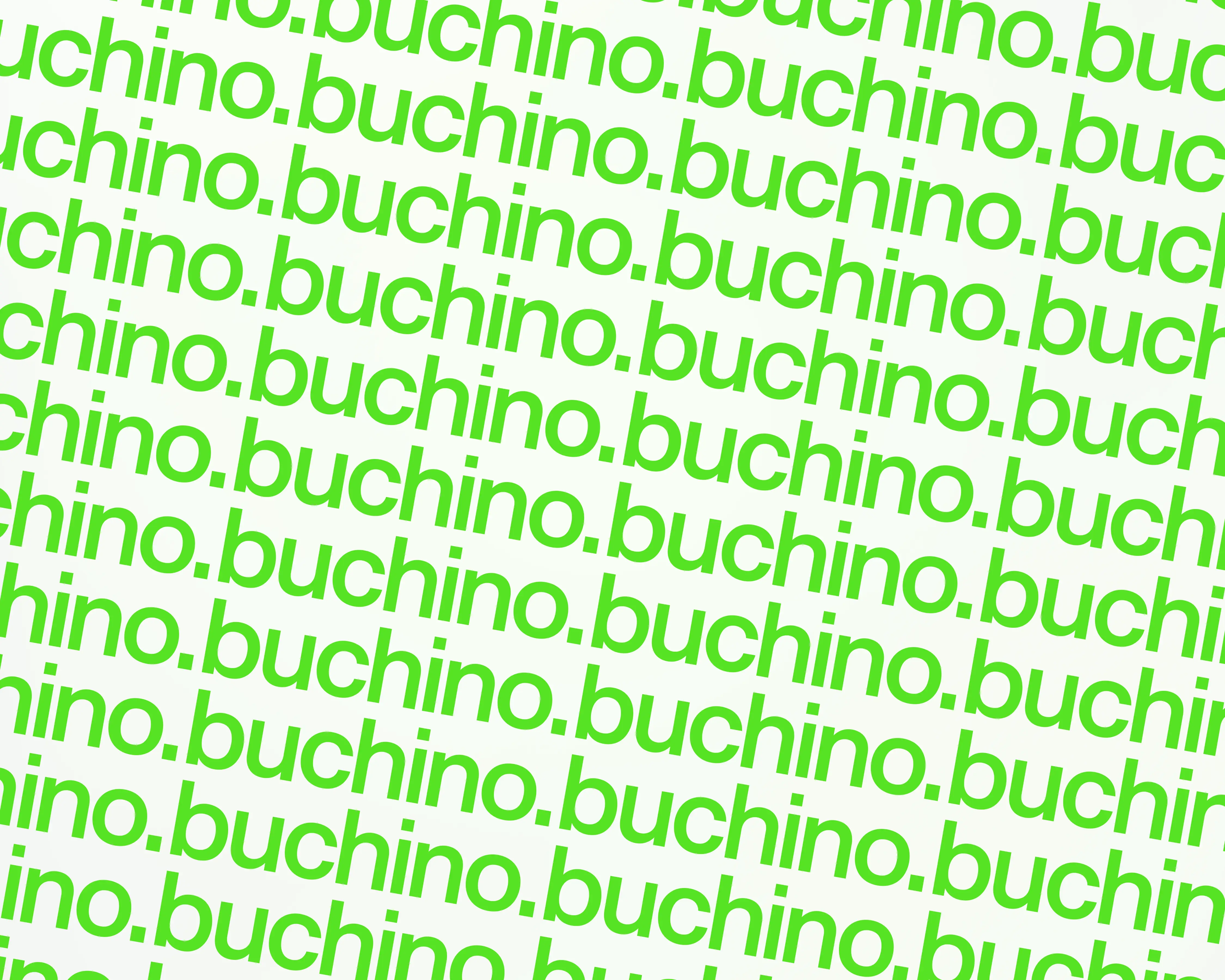 Buchino typographic identity in fluorescent green
